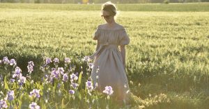 iris fields travel provence linen dress